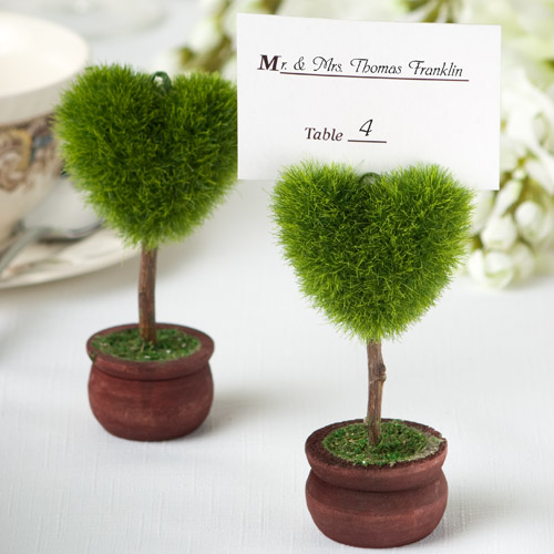 potted plants as card holders