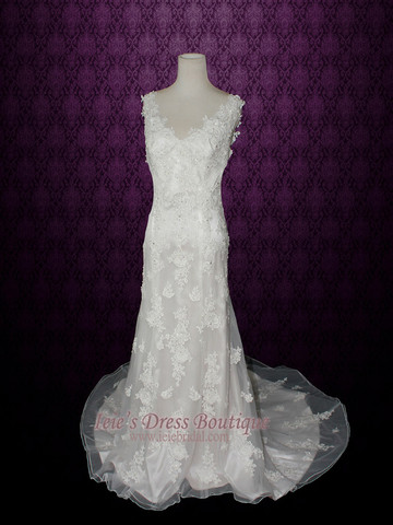 lace-overlay-wedding-dress-retro-wedding-dress-column
