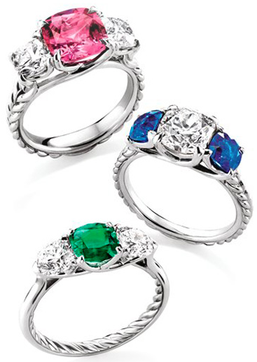 colored stone rings