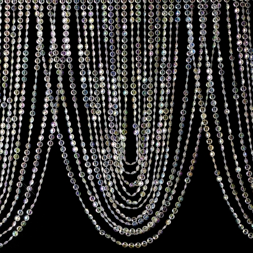 Iridescent Crystal Beaded Swag Curtain