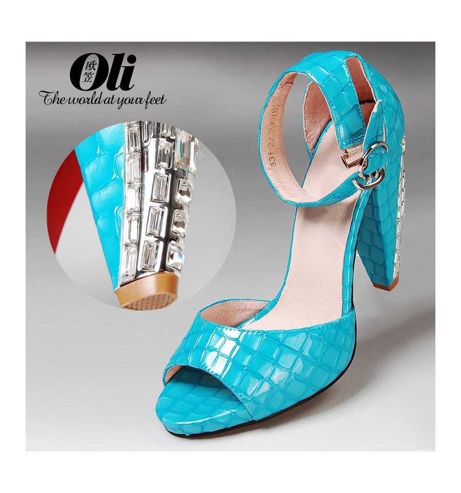blue strap wedding sandals shoes