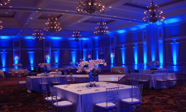 NYC Wedding Lighting Blue Uplights