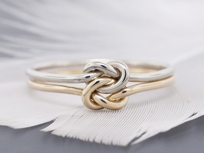 double love knot gold engagement ring