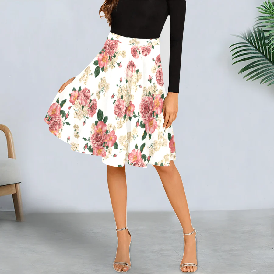 flower pattern midi skirt from Fashion Behold